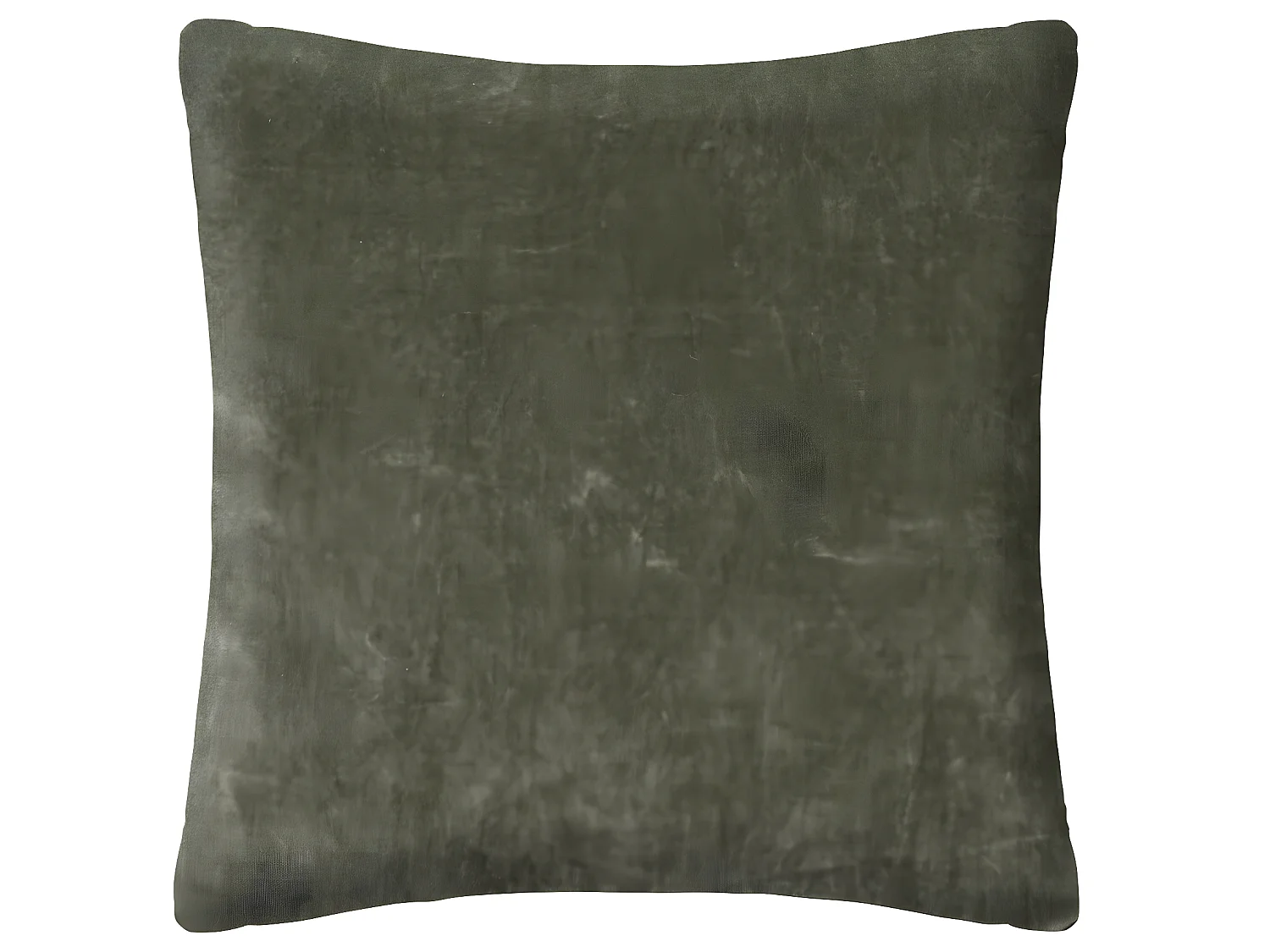 Coussin décoratif en velours Vert kaki et motif Otto 55 x 55 cm