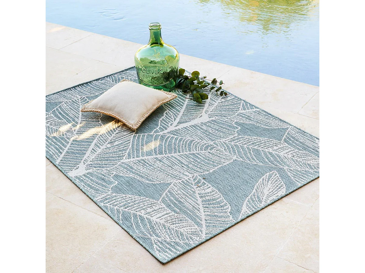 Tapis décoratif Vert pour extérieur ou intérieur en polypropylène 120 x 160 cm