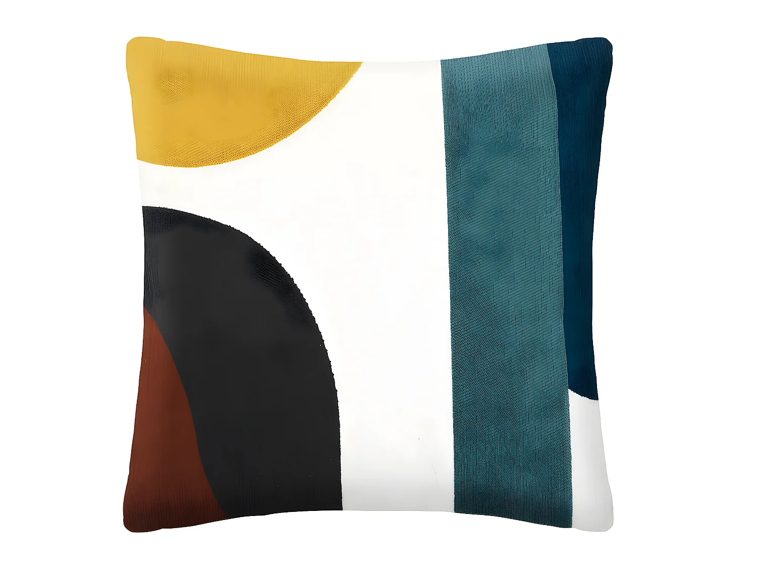 Coussin décoratif déhoussable en coton motifs brodés Multicolore 45 x 45 cm