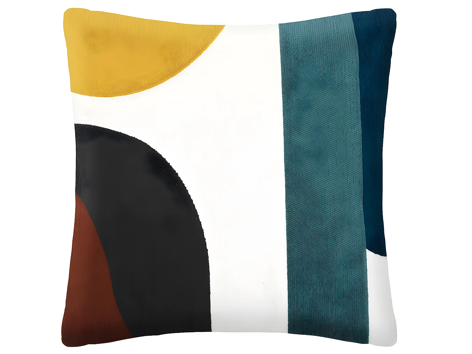 Coussin décoratif déhoussable en coton motifs brodés Multicolore 45 x 45 cm