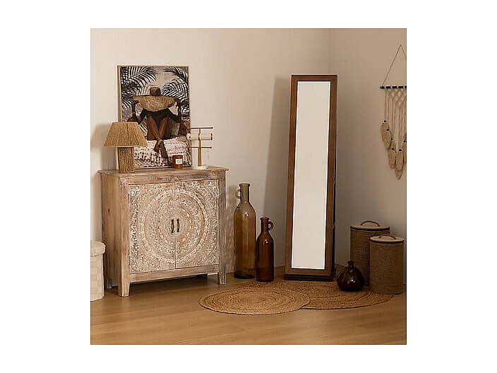 Tapis décoratif en Jute Beige Naturel D 80 cm