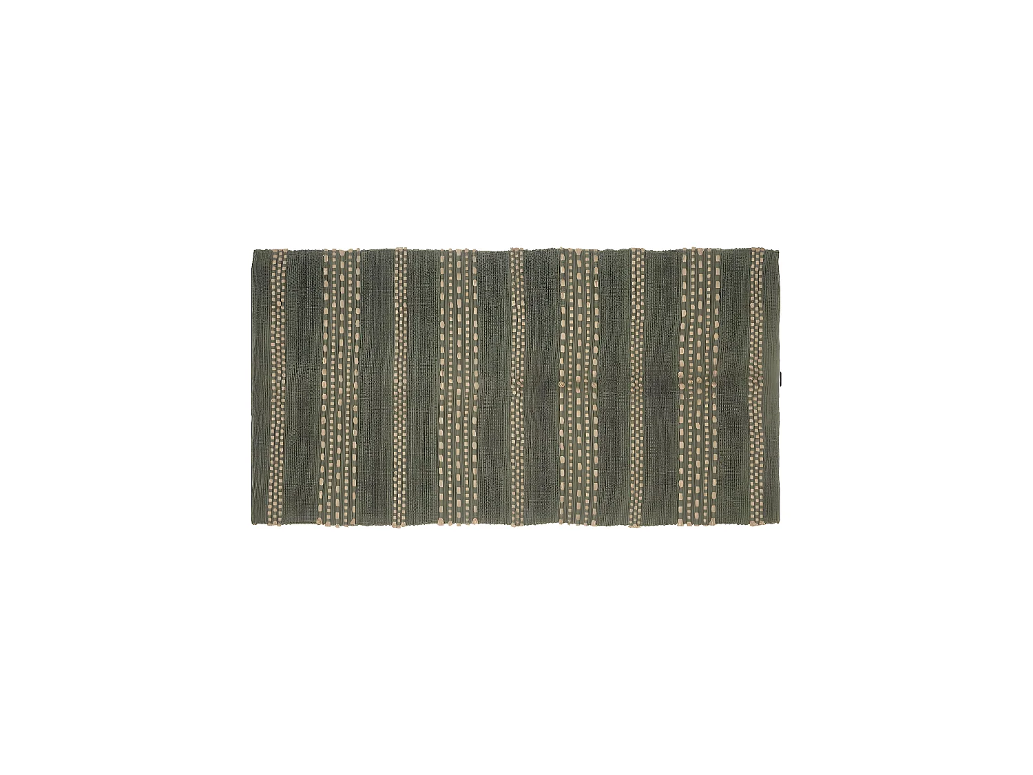 Tapis décoratif en Coton Vert Kaki et Jute 70 x 140 cm