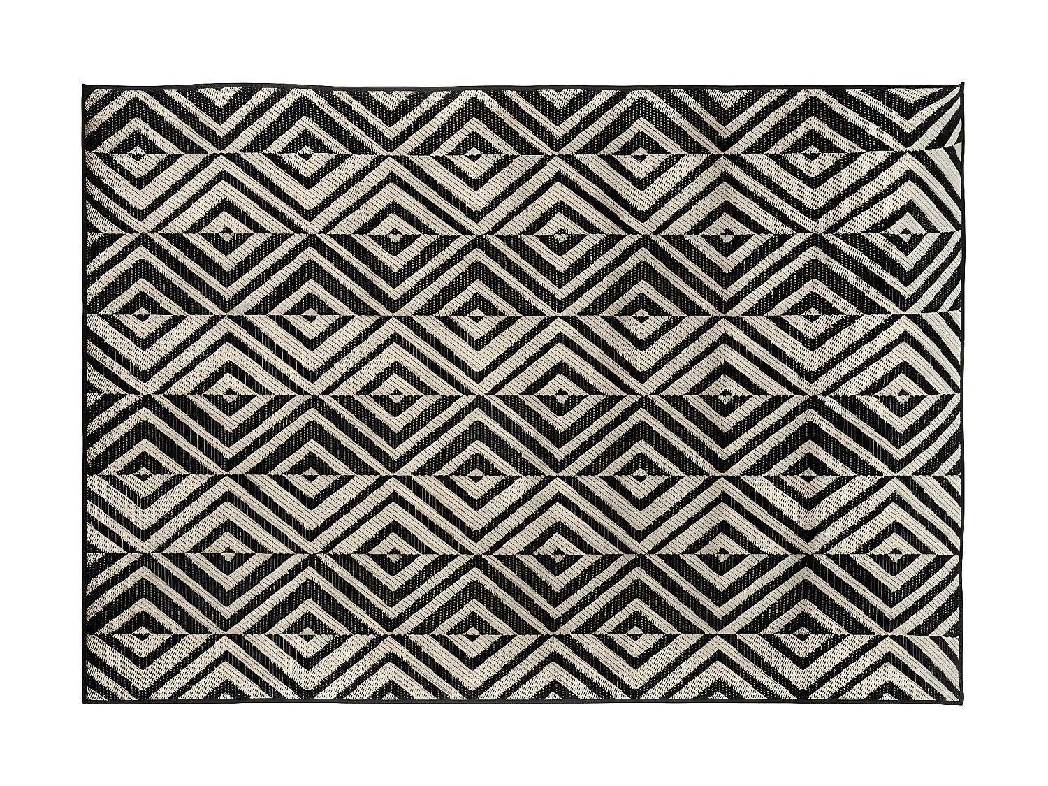 Tapis décoratif Noir pour extérieur ou intérieur en polypropylène 150 x 230 cm