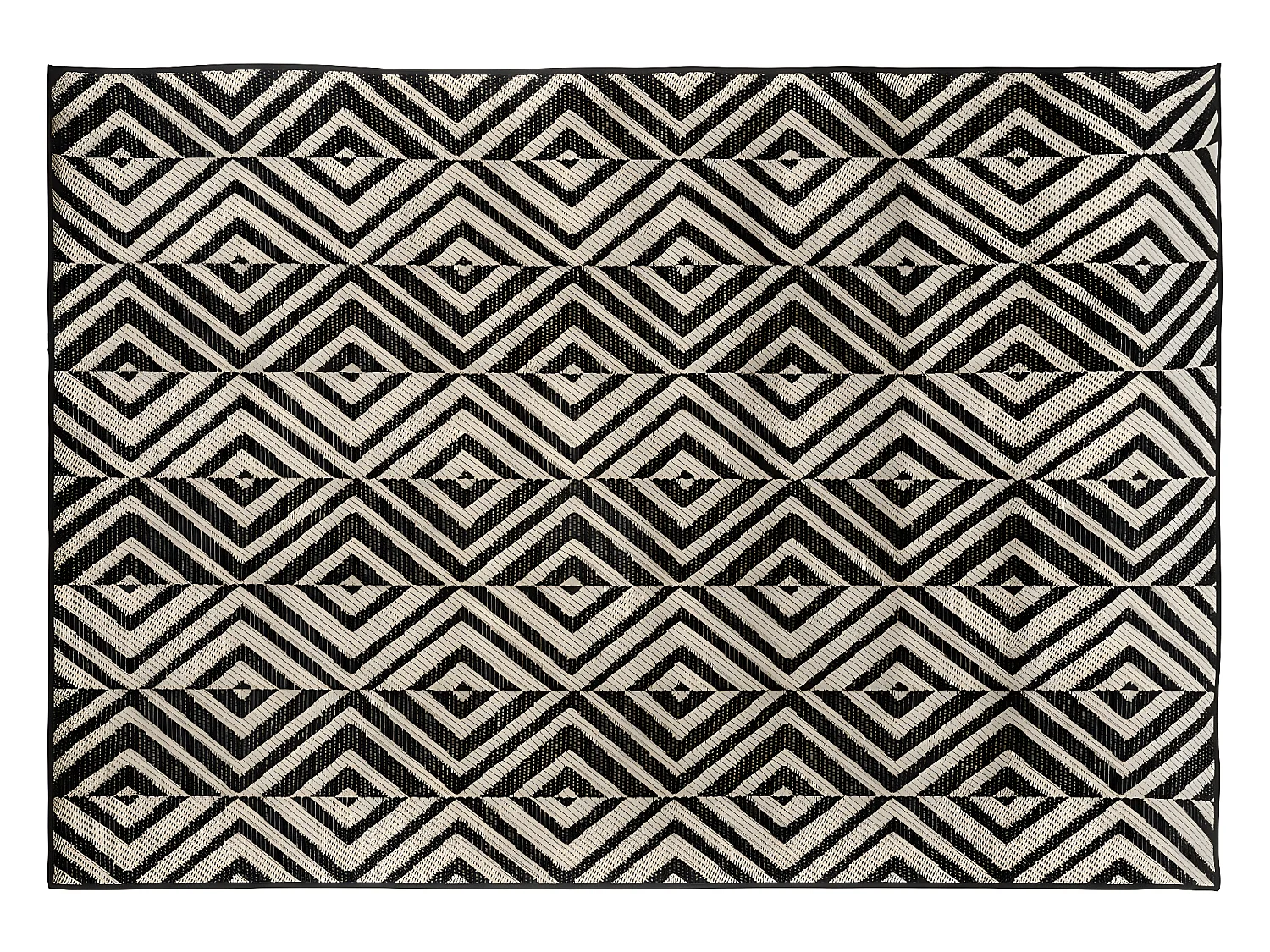 Tapis décoratif Noir pour extérieur ou intérieur en polypropylène 150 x 230 cm