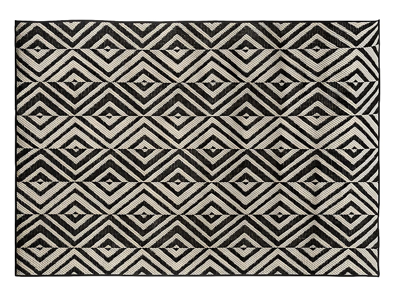 Tapis décoratif Noir pour extérieur ou intérieur en polypropylène 150 x 230 cm