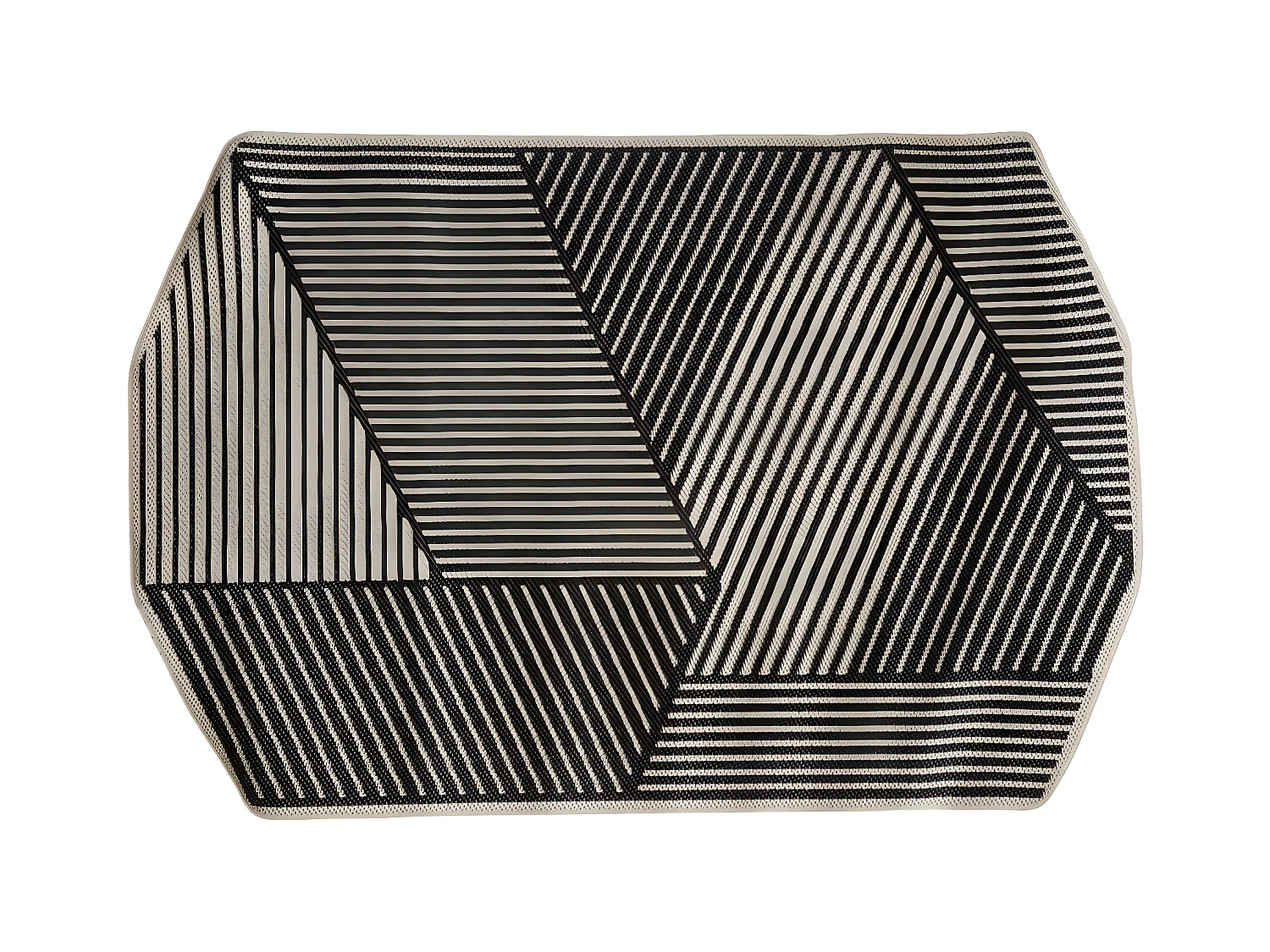 Tapis décoratif Noir pour extérieur ou intérieur en polypropylène 160 x 230 cm