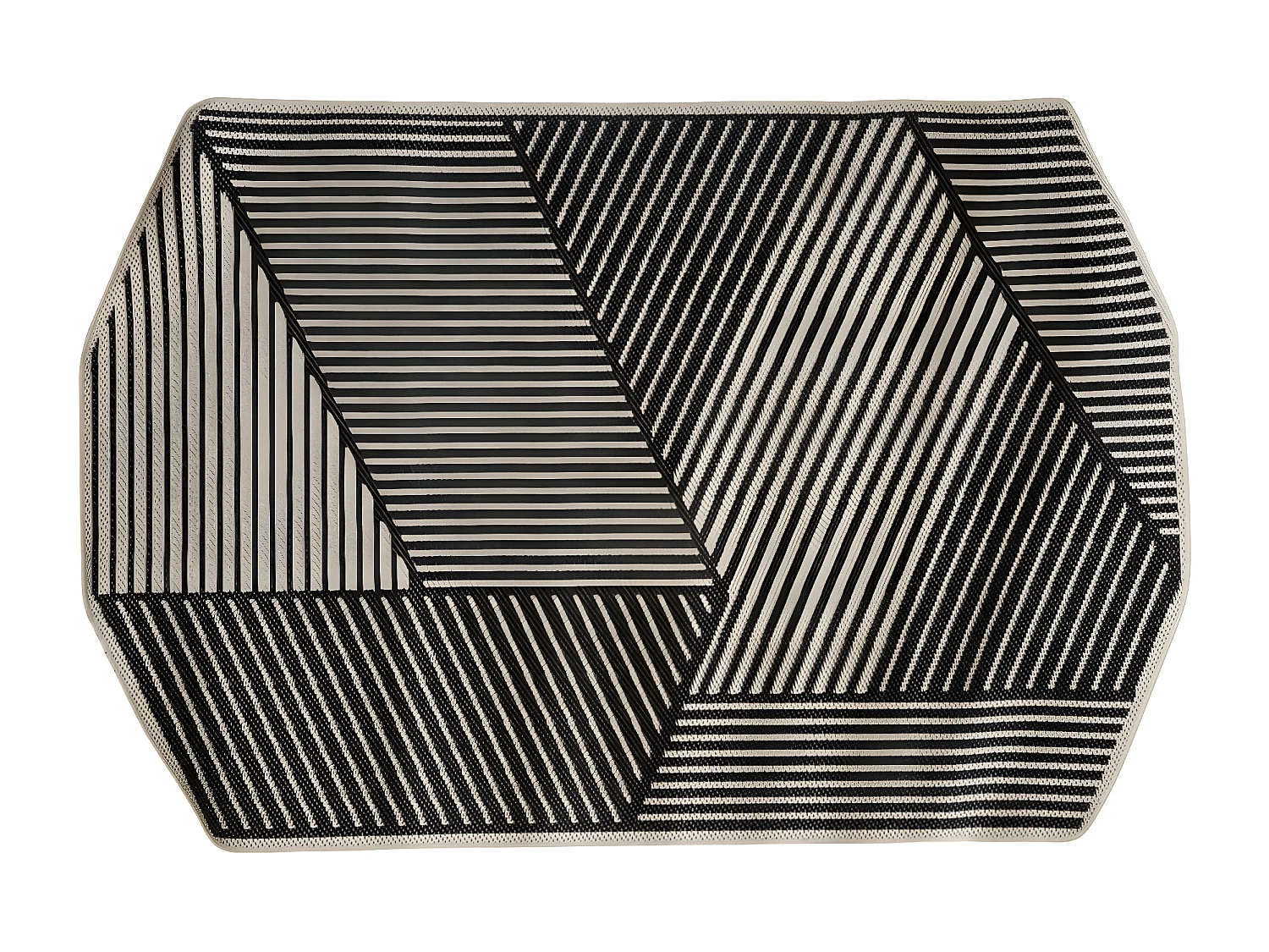 Tapis décoratif Noir pour extérieur ou intérieur en polypropylène 160 x 230 cm