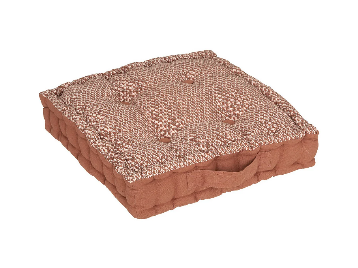 Coussin de sol en Coton Terracotta motif Otto 40 x 40 cm