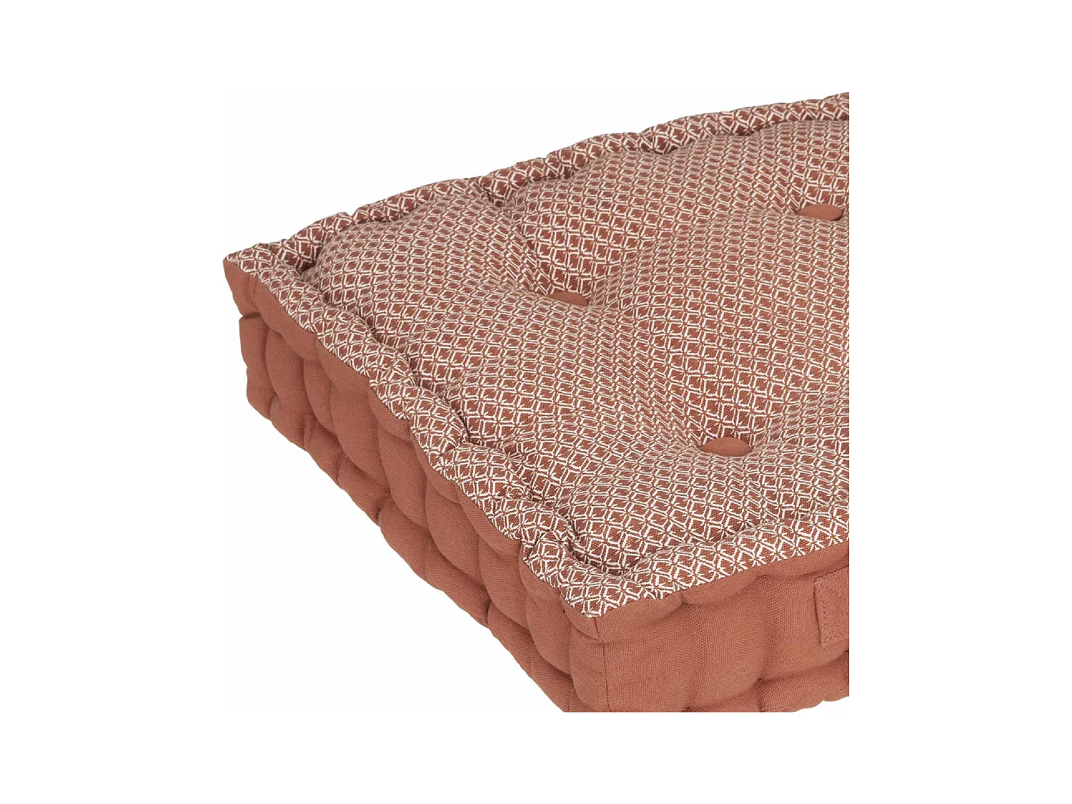 Coussin de sol en Coton Terracotta motif Otto 40 x 40 cm