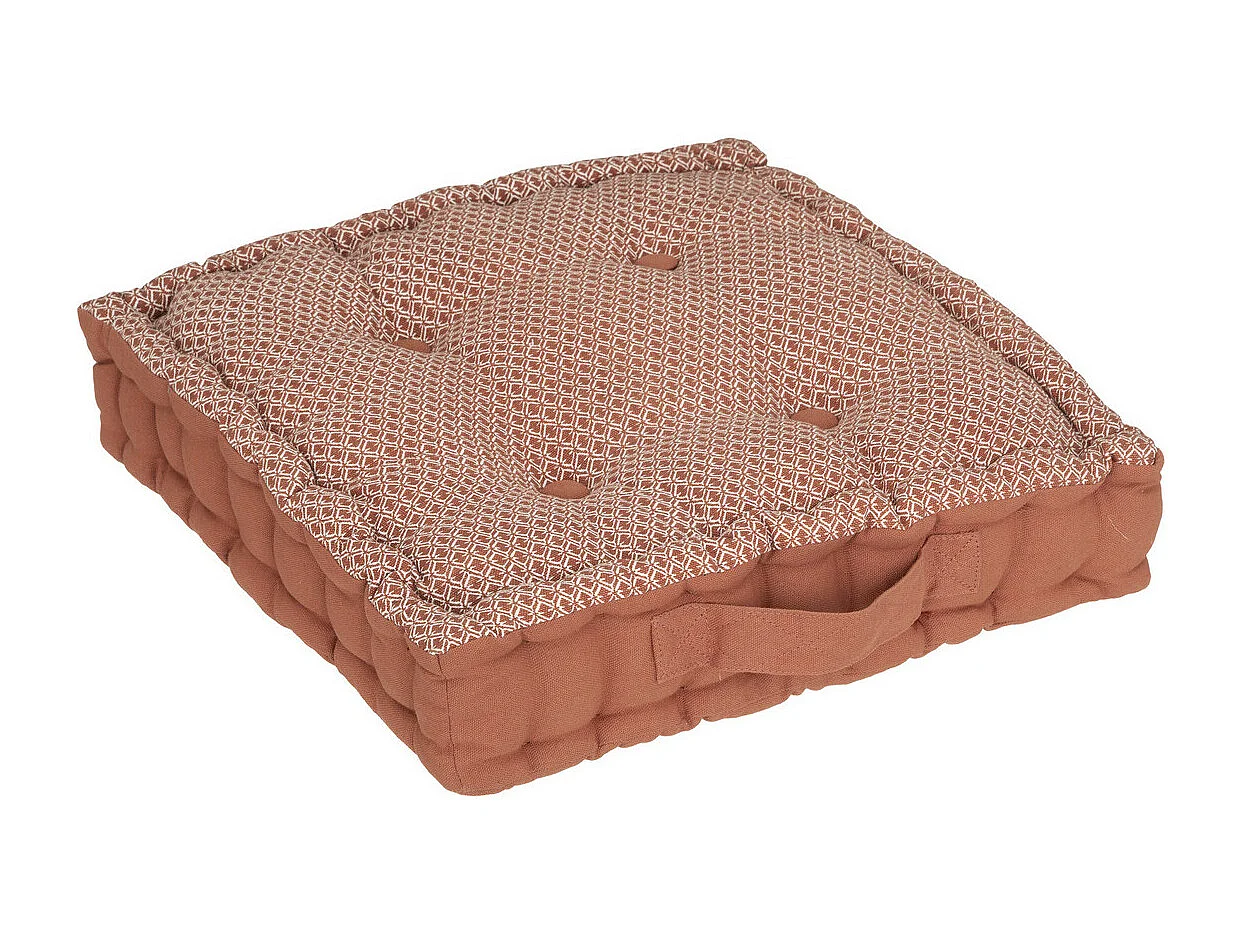 Coussin de sol en Coton Terracotta motif Otto 40 x 40 cm