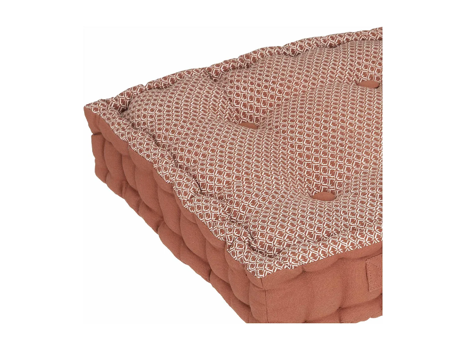 Coussin de sol en Coton Terracotta motif Otto 40 x 40 cm