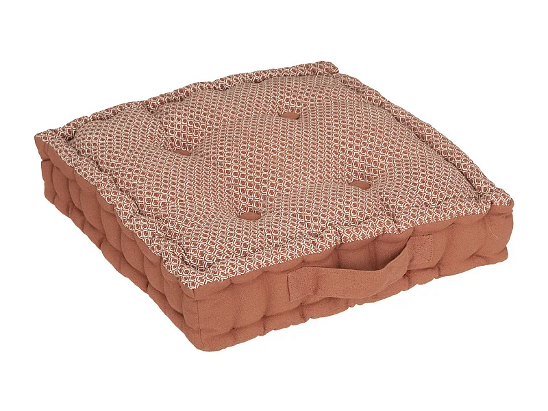 Coussin de sol en Coton Terracotta motif Otto 40 x 40 cm