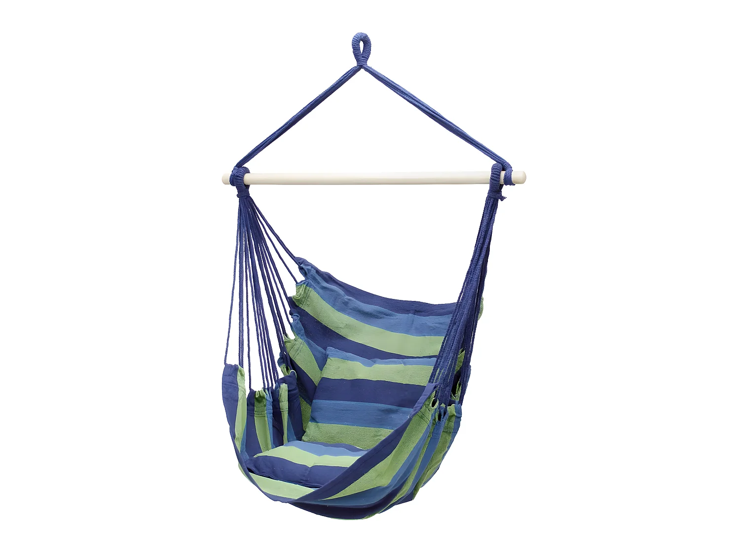 Hamac de jardin extérieur chaise suspendue balançoire bleu/vert ECD Germany