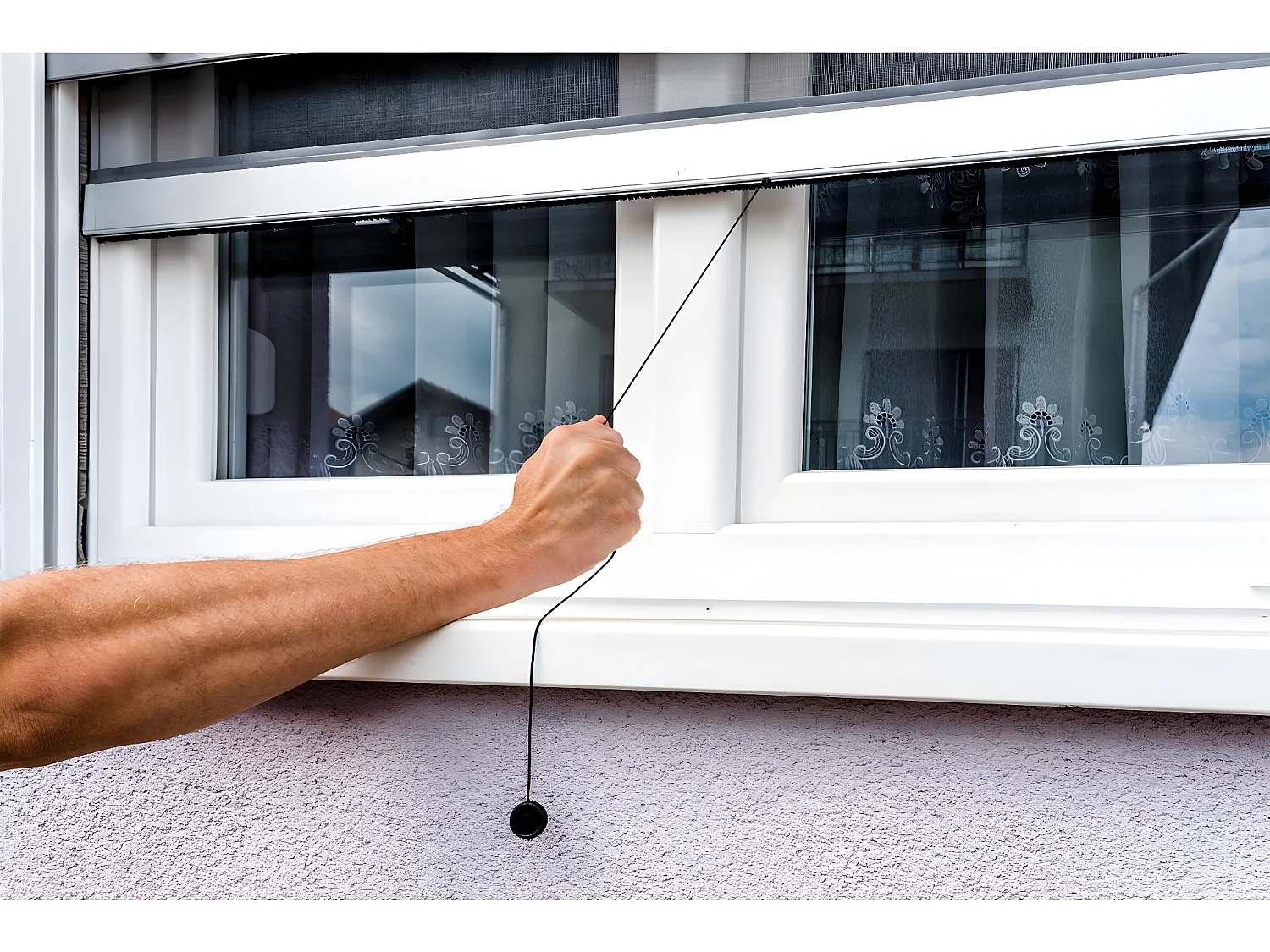 Moustiquaire fenêtre enroulable 100x160cm en aluminium brun ECD Germany