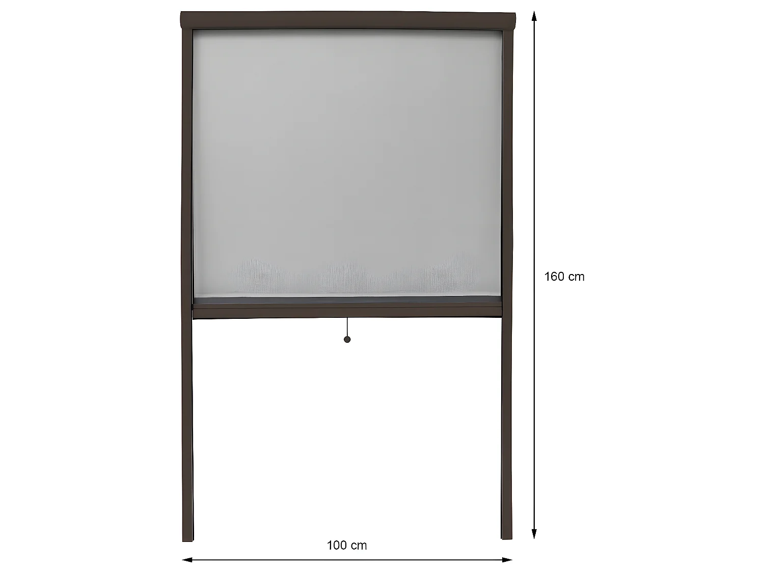 Moustiquaire fenêtre enroulable 100x160cm en aluminium brun ECD Germany