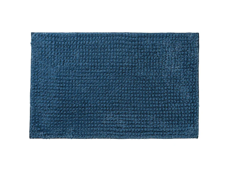 Tapis de bain en polyester uni bleu 50x80cm
