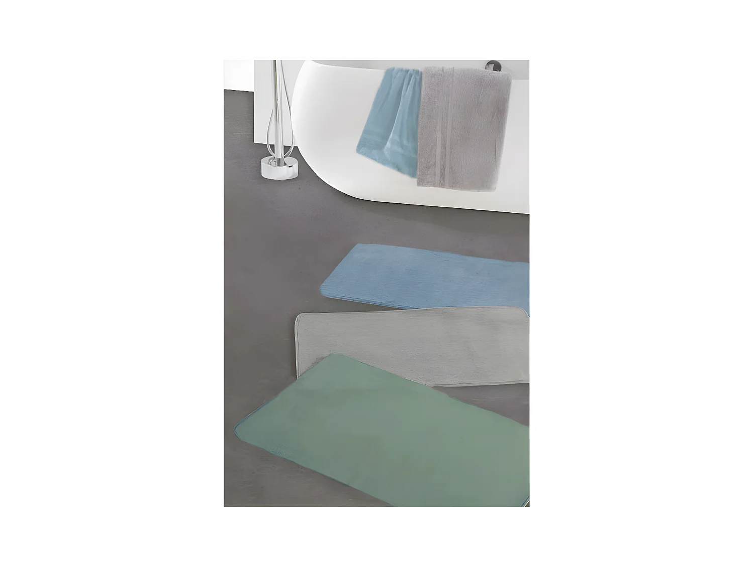 Tapis de bain uni en polyester anis 50x80cm