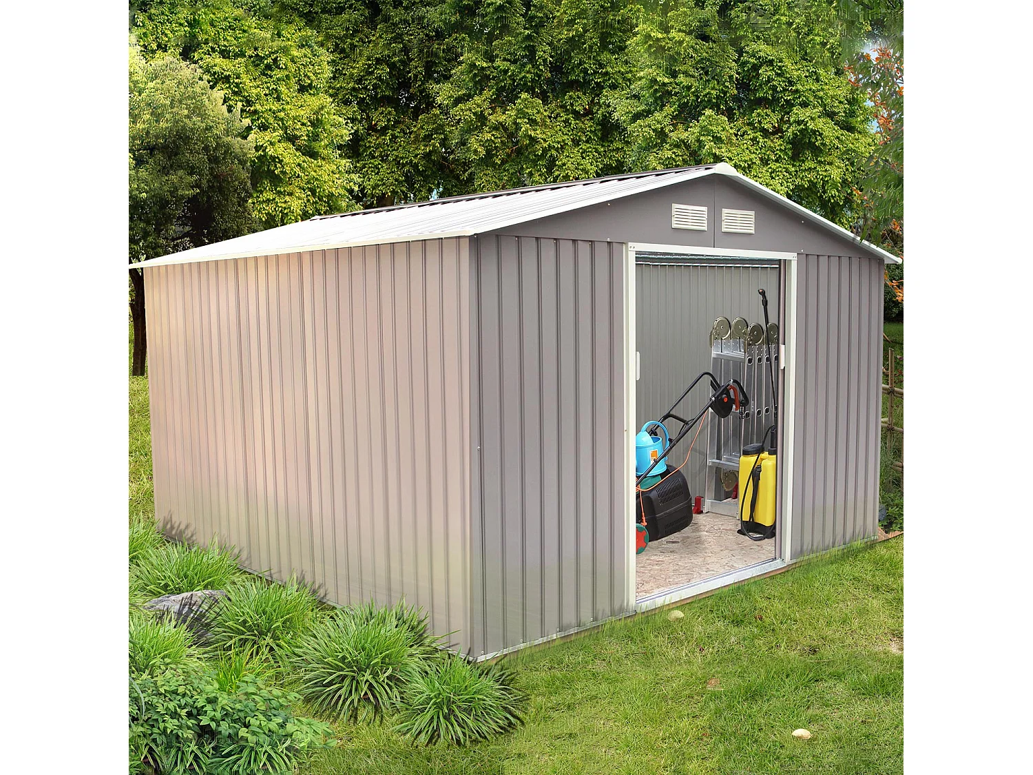 Abri de jardin 10,85 m² en acier  gris SANCY