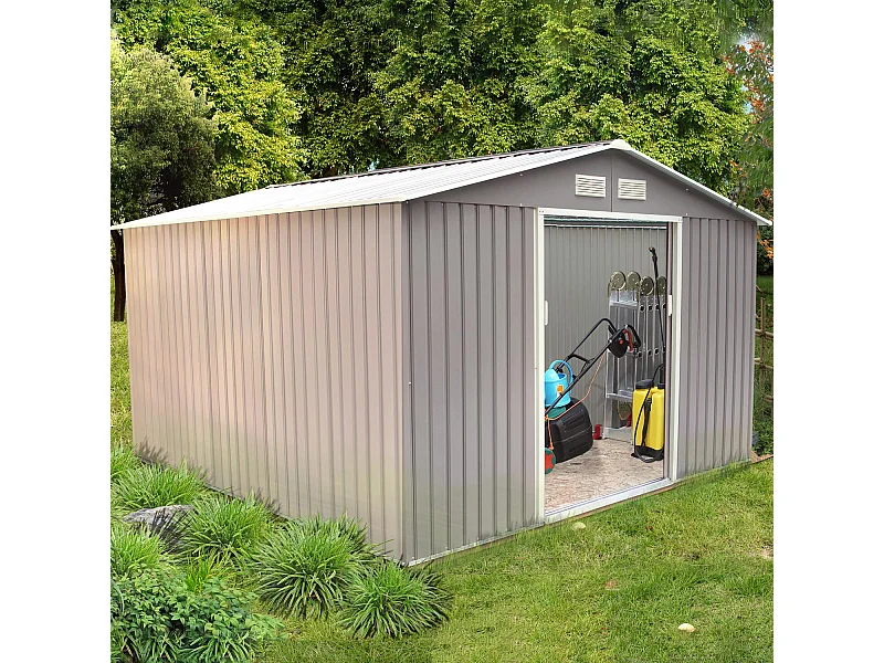 Abri de jardin 10,85 m² en acier  gris SANCY
