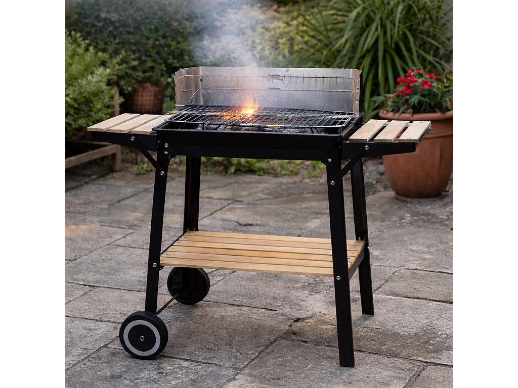 Barbecue mobile au charbon de bois 48 x 28 cm BUFFALO