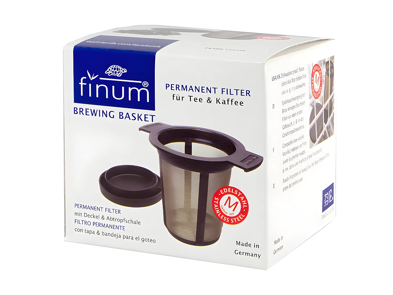 Filtre à thé microémaillé noir taille M 8 cm