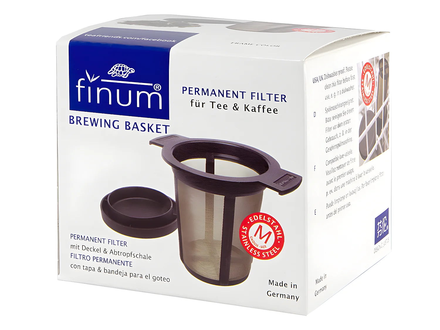 Filtre à thé microémaillé noir taille M 8 cm