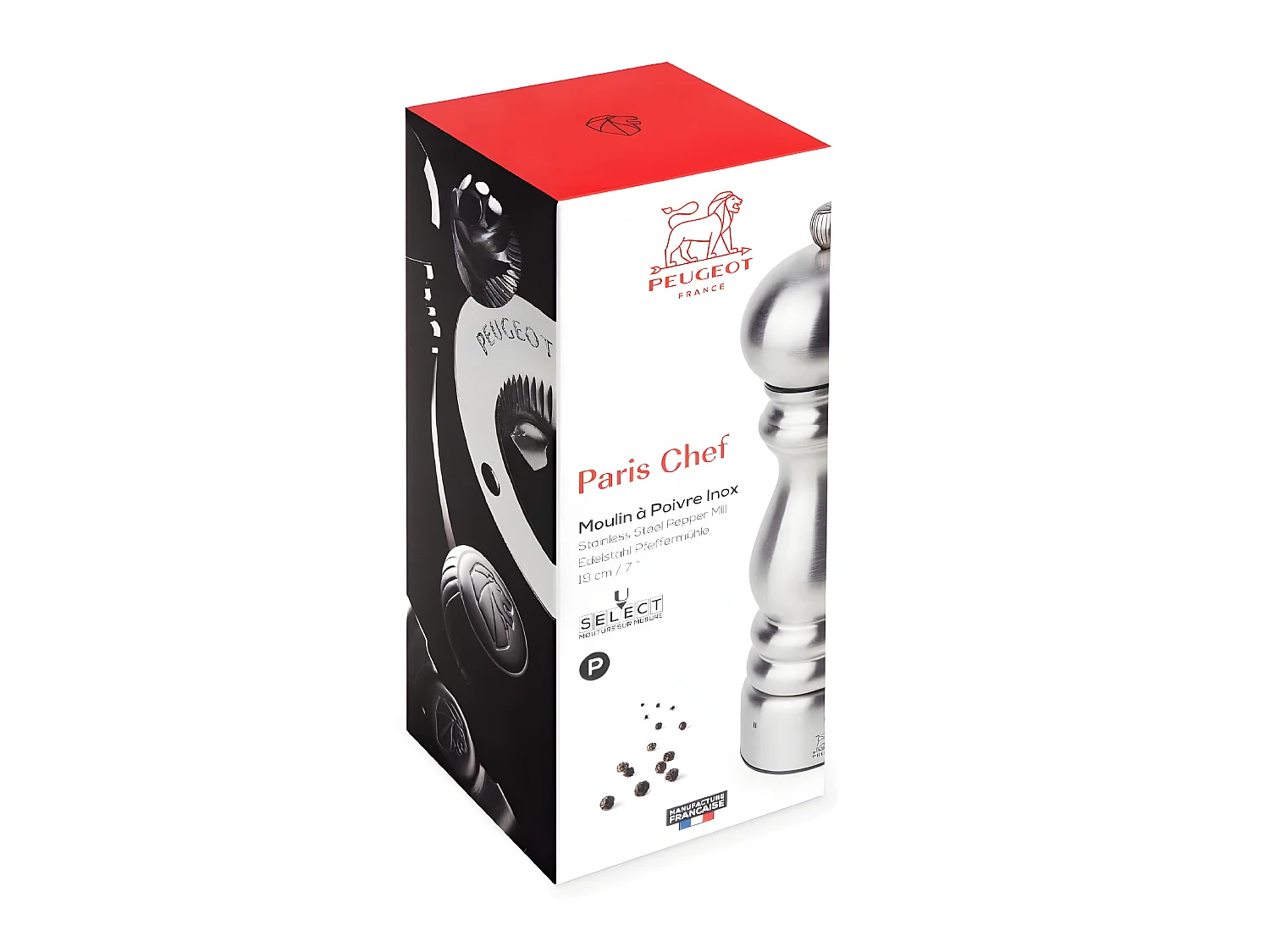 Moulin à Sel 18 cm en inox Paris Chef u'select