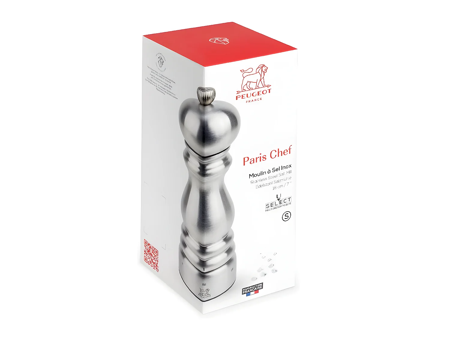 Moulin à Sel 18 cm en inox Paris Chef u'select