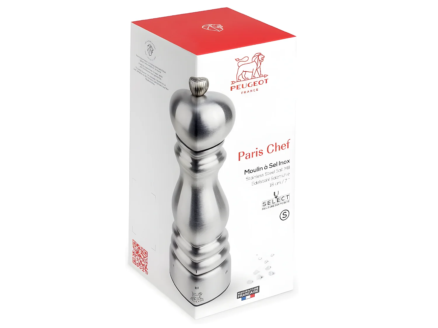 Moulin à Sel 18 cm en inox Paris Chef u'select