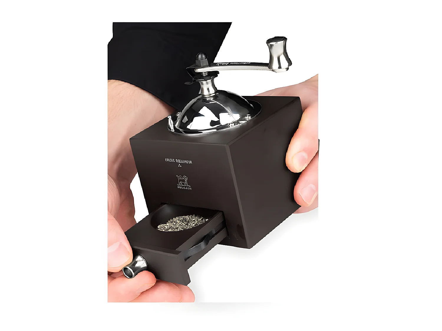 Moulin à poivre manuel 13 cm en bois chocolat Roellinger