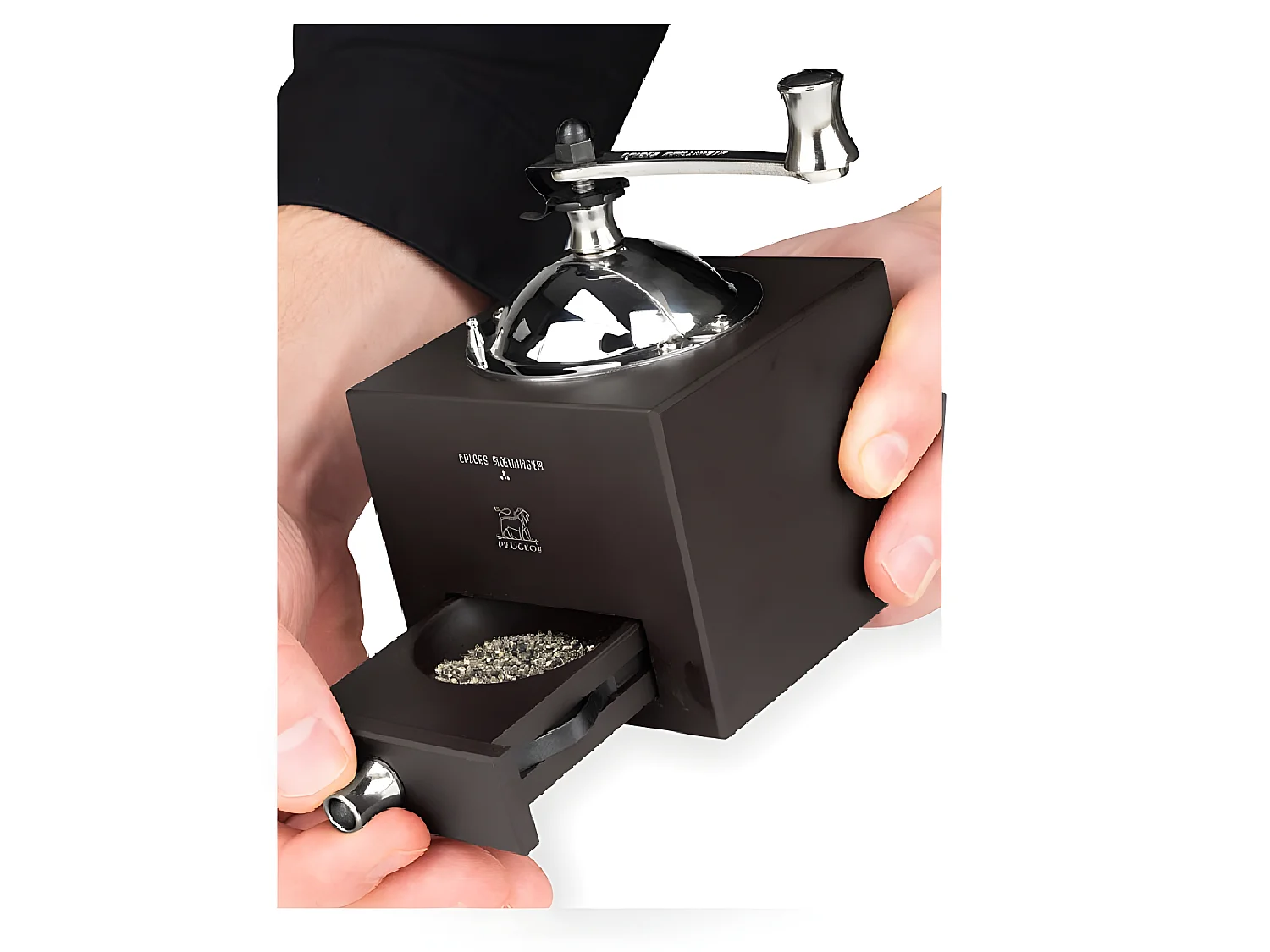 Moulin à poivre manuel 13 cm en bois chocolat Roellinger