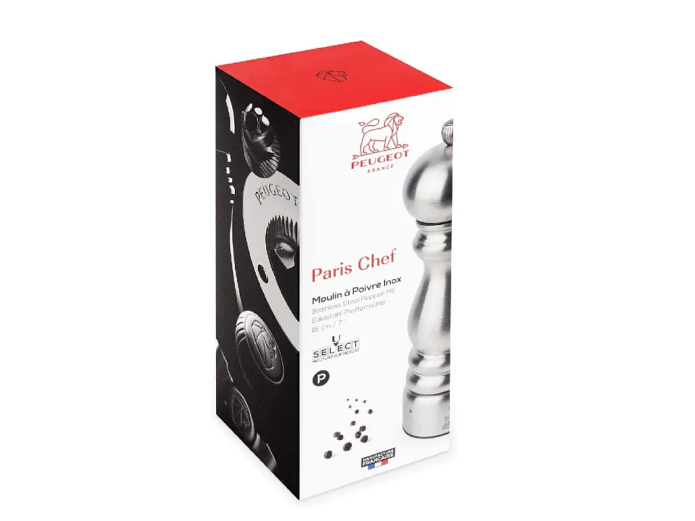 Moulin à poivre 18 cm en inox u'Select Paris Chef