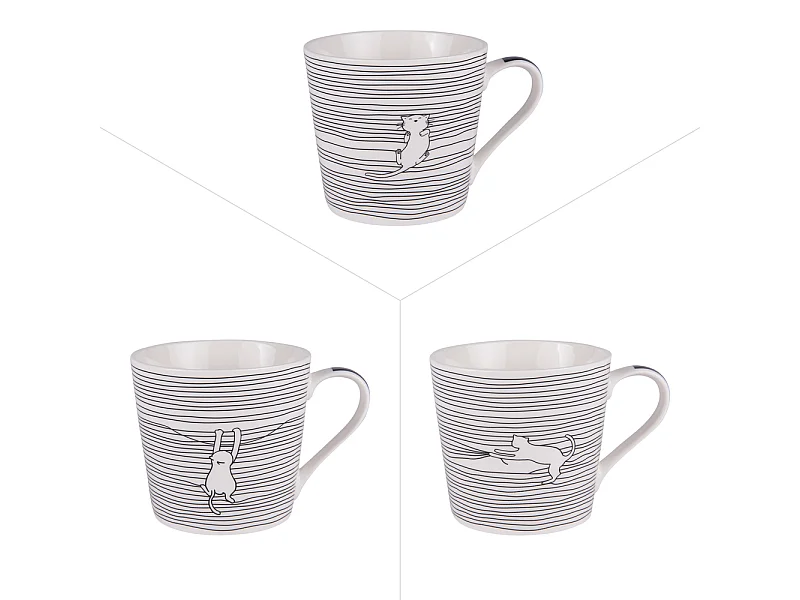 Mug Filo cats 40 cl (lot de 3)