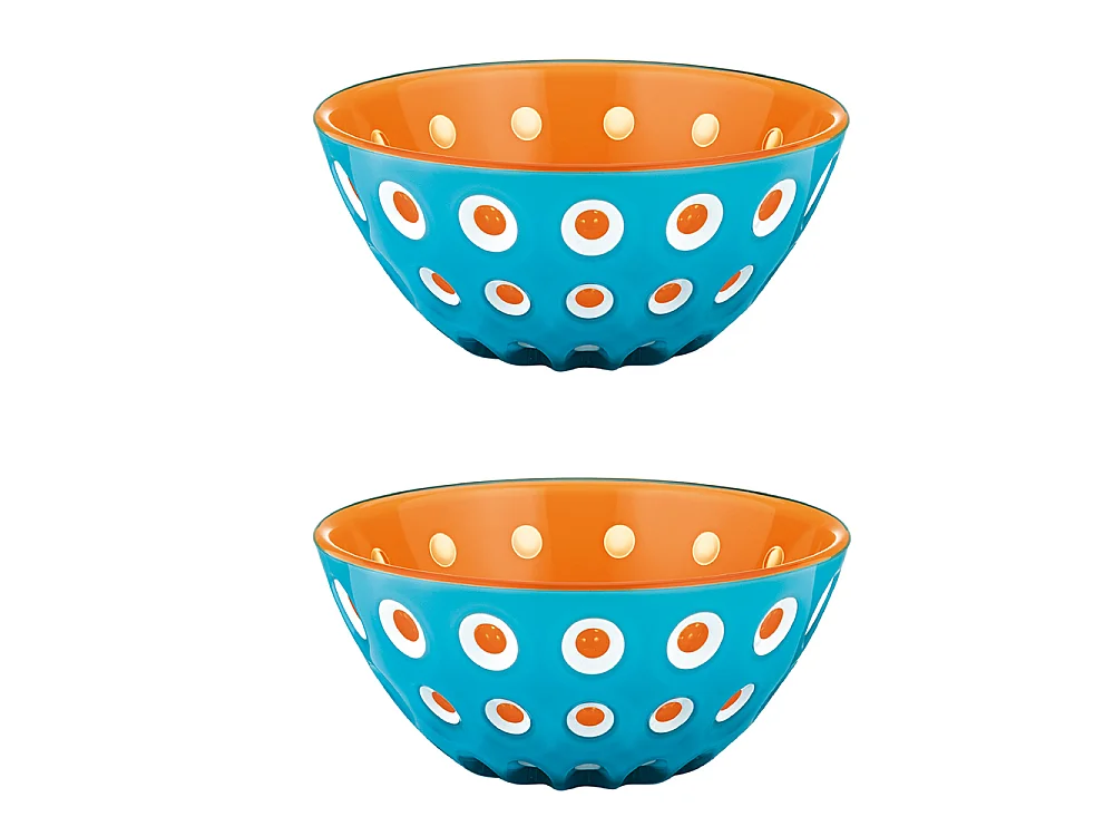 Lot de 2 bols 12 cm Le Murrine bleu et orange