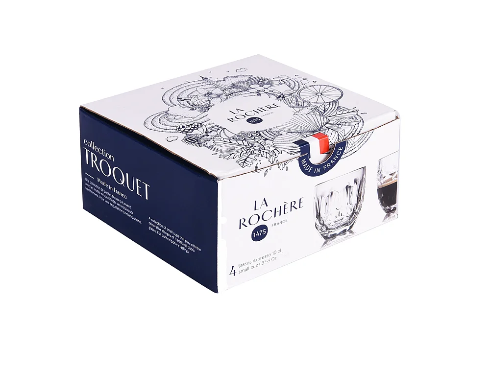 Boîte de 4 tasses à expresso Troquet