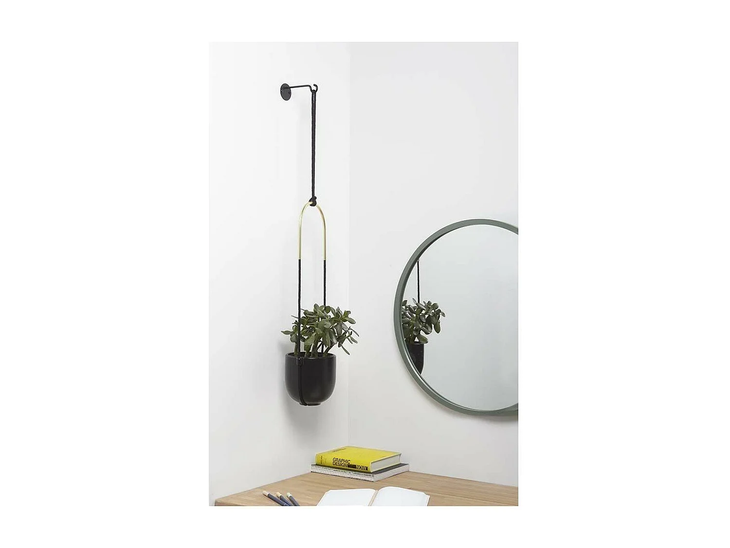 Jardiniere suspendue Bolo noir