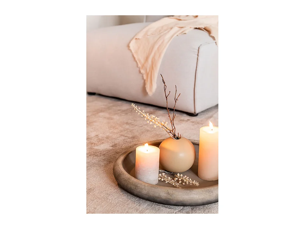 Vaso sferico in ceramica beige D18cm