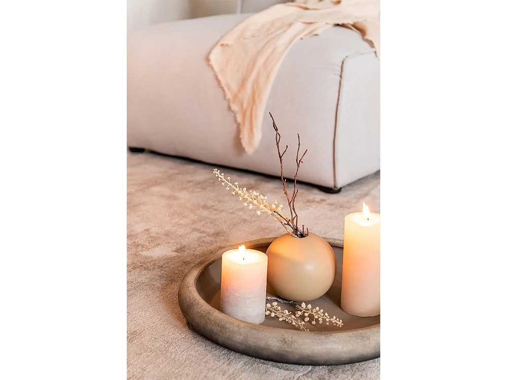 Vase Design "Boule Céramique" 18cm Beige