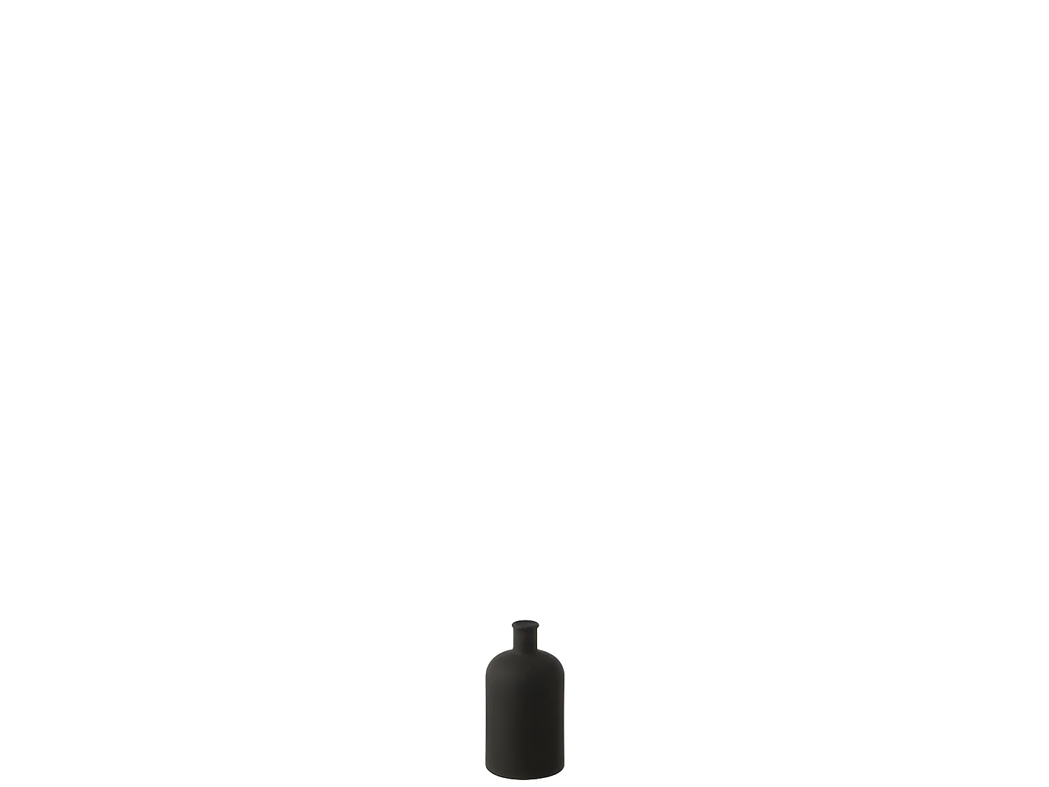Vase bouteille verre noir mat small