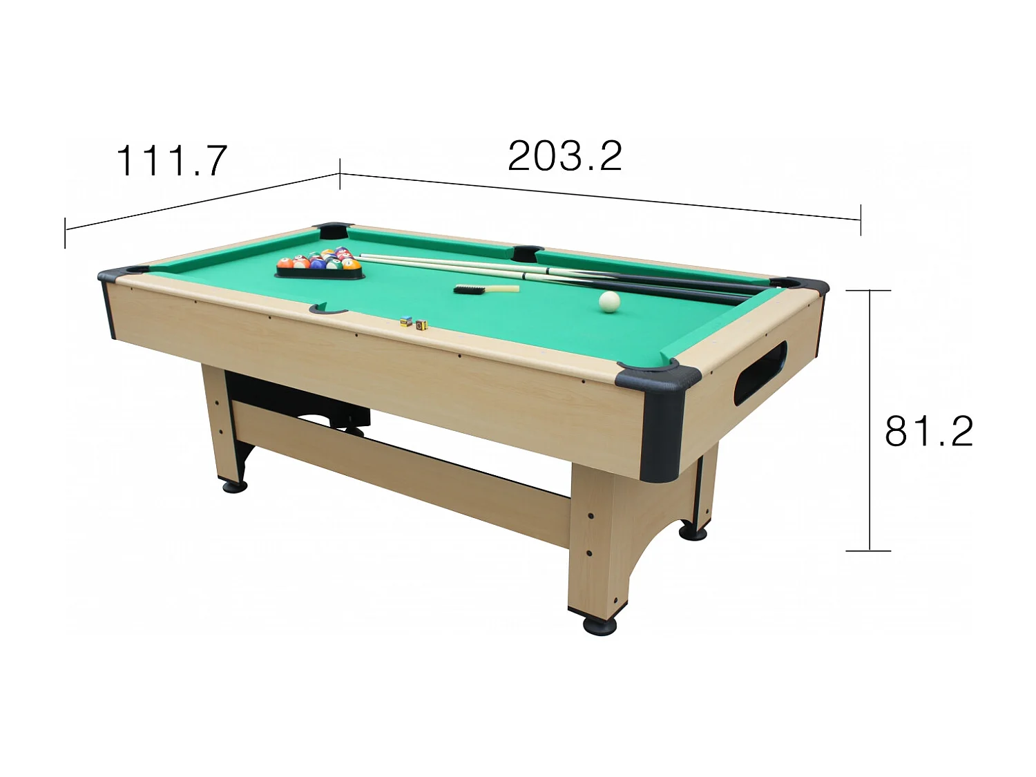 ‌Amerikanischer Billardtisch aus Holz mit Zubehör CHICAGO