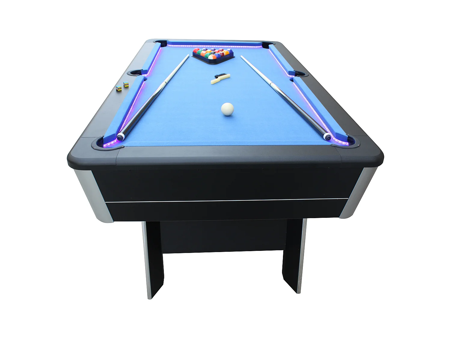 VEGAS Amerikaans biljart met LED-verlichting en accessoires inbegrepen