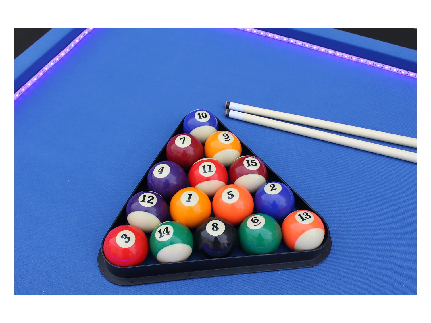 VEGAS Amerikaans biljart met LED-verlichting en accessoires inbegrepen