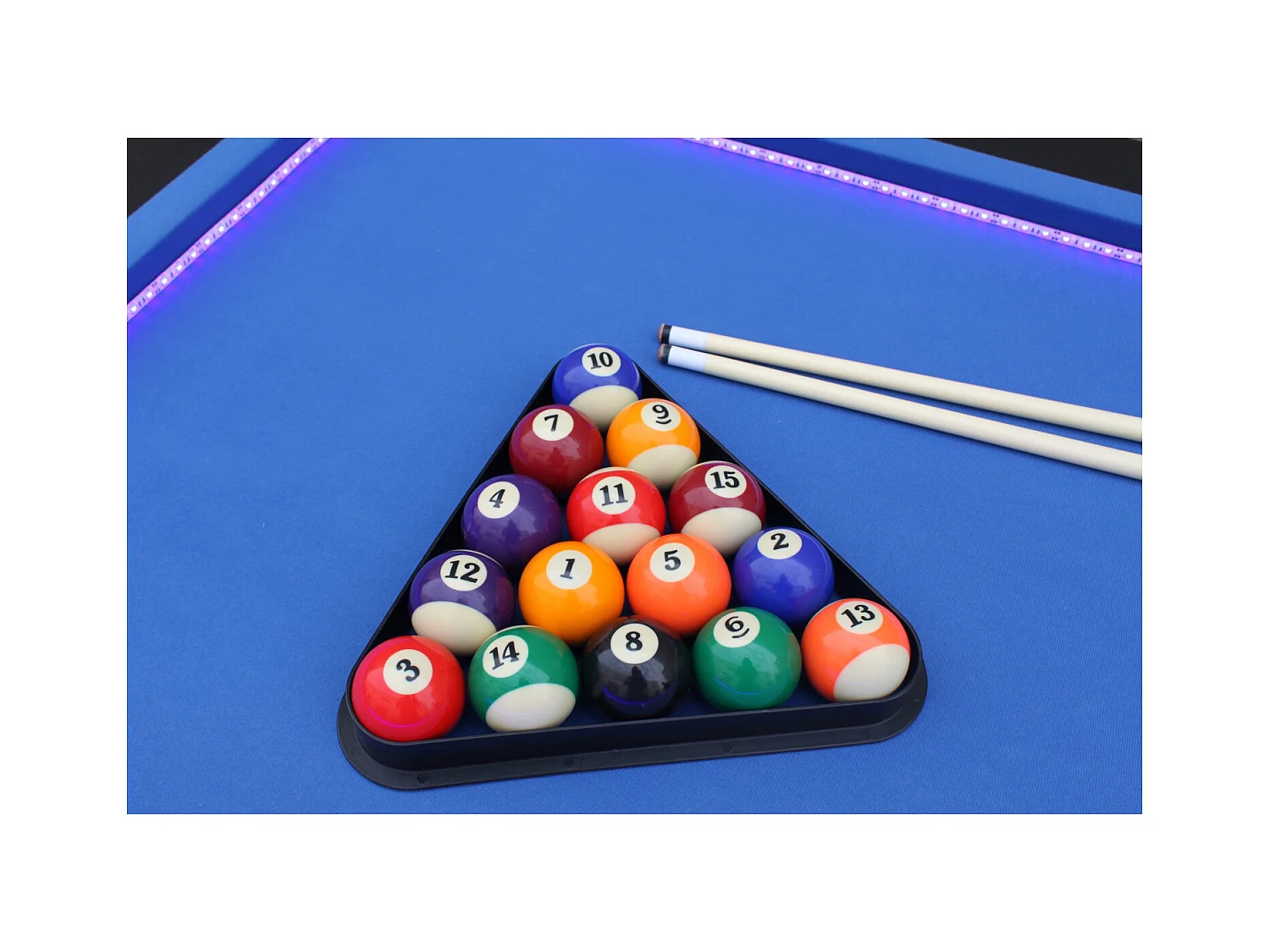 VEGAS Amerikaans biljart met LED-verlichting en accessoires inbegrepen