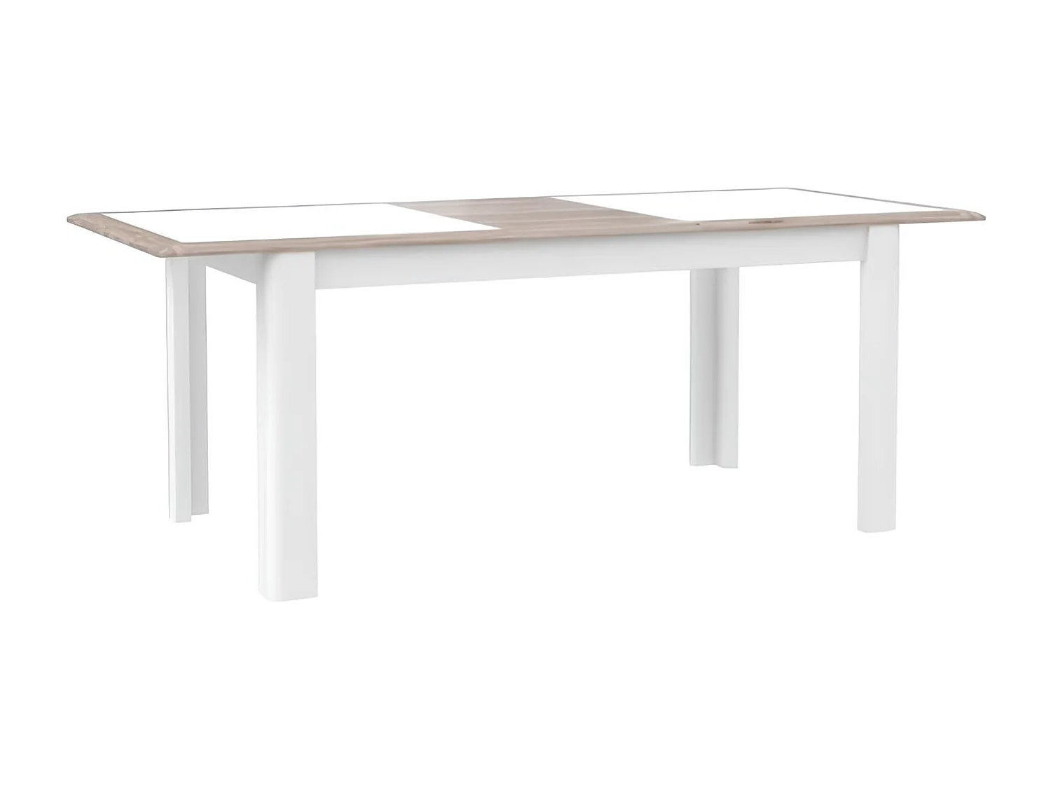 salle à manger complète CANNO chêne clair et blanc