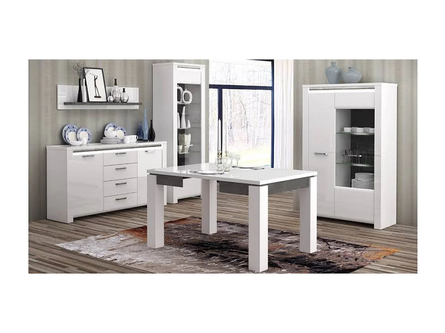 salle à manger complète BRUGES blanc