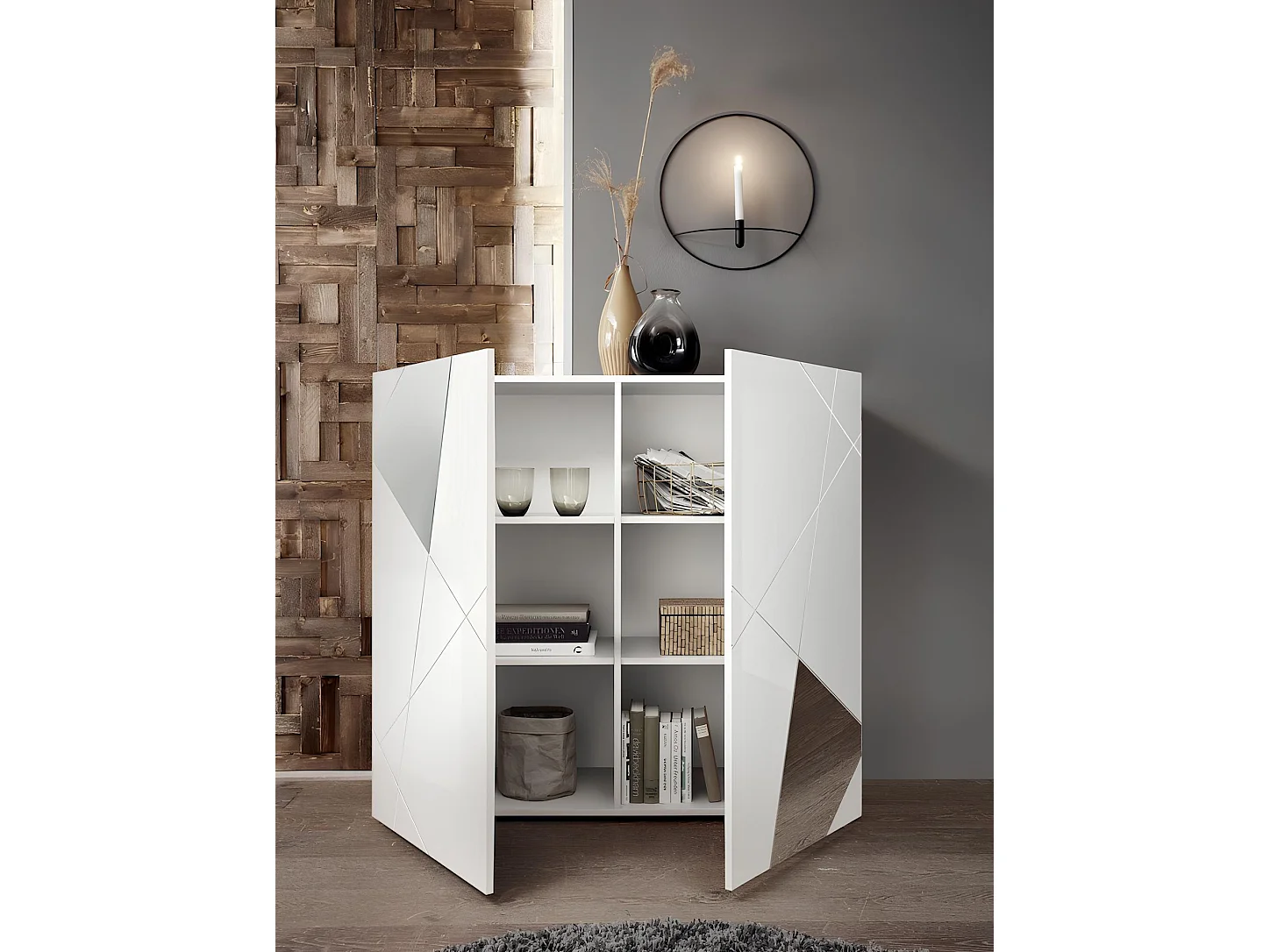 Salle à manger VITTORIA blanc laqué - AVEC Buffet