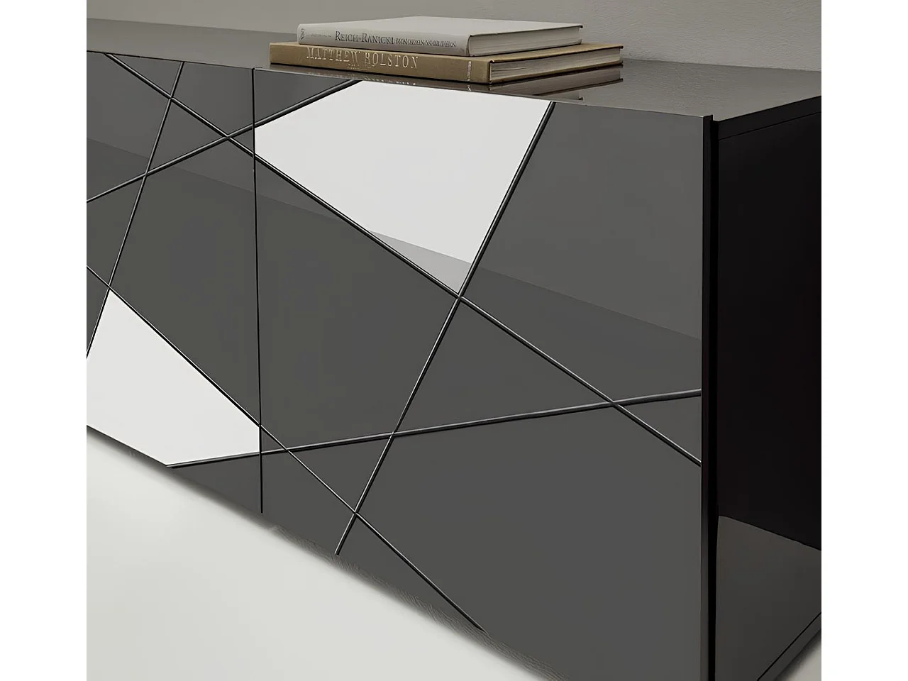 Salle à manger VITTORIA gris anthracite laqué - AVEC Buffet