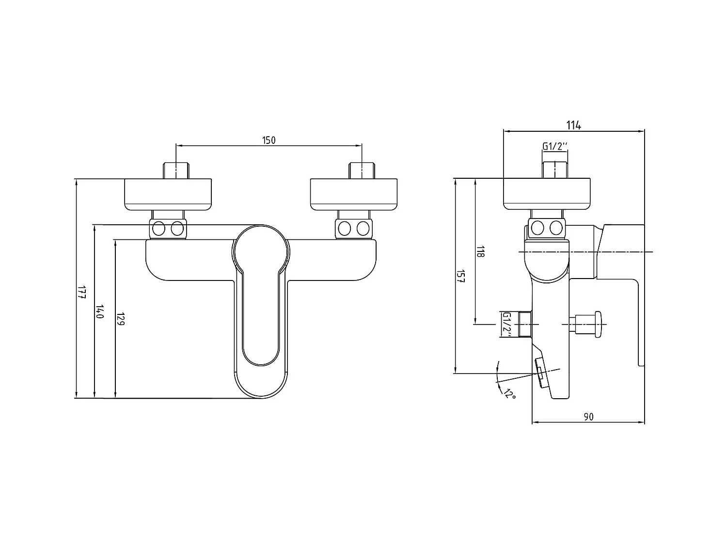 Mitigeur baignoire NITA chrome