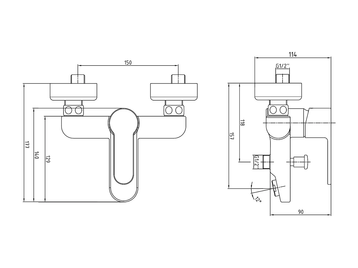 Mitigeur baignoire NITA chrome