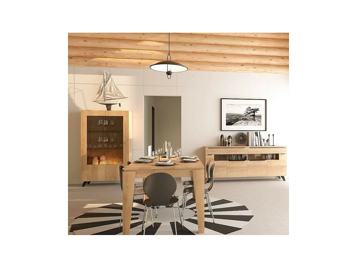 Salle à manger complète VALDI AVEC VITRINE